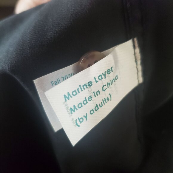 Marine Layer Sahara LS Relaxed womens Shirt Starry print sz medium black button - Picture 14 of 16